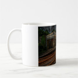 Hebden Bridge järnvägsstation Vintage Neonkonst Kaffemugg