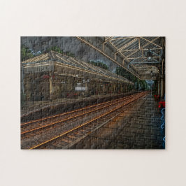 Hebden Bridge järnvägsstation Vintage Neonkonst Pussel