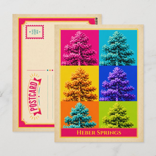 Heber Springs vykort Arkansas Tall Vintage (Fram/baksida)