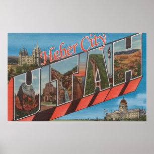 Heber stad, Utah - stora brevplatser Poster
