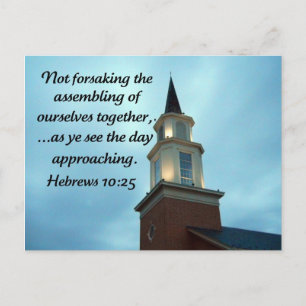 Hebrar 10:25 vykort