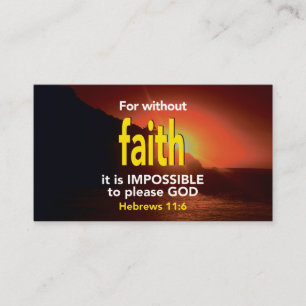 Hebrar 11:6 FÖR UTAN FAITH-skript Visitkort