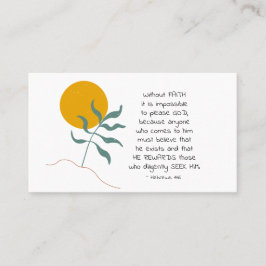 Hebrar 11:6 utan FAITH omöjlig, snälla Gud Visitkort