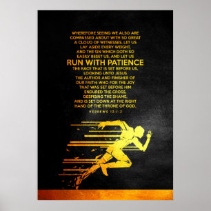 Hebrar 12:1-2 bibelverse poster