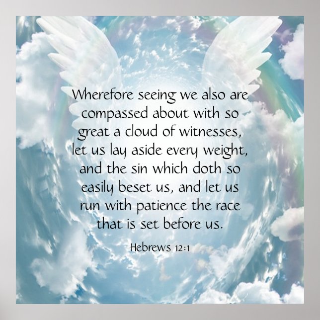 Hebrar 12:1 poster (Framsidan)