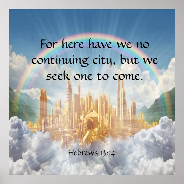 Hebrar 13:14 poster (Framsidan)