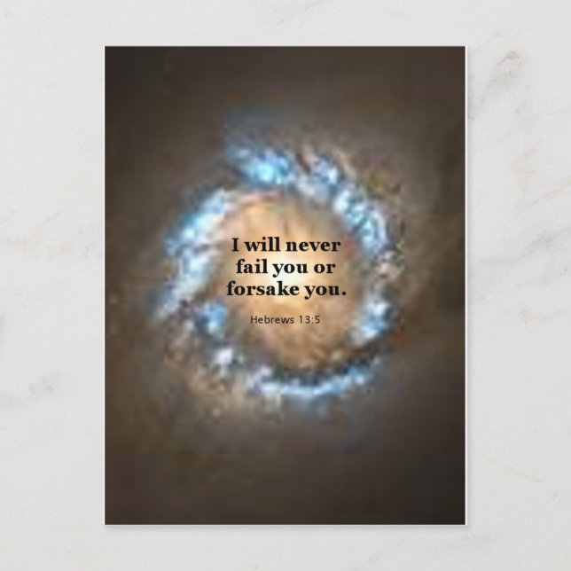 Hebrar 13:5 vykort (Framsida)