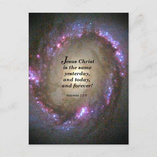 Hebrar 13:8 vykort (Framsida)