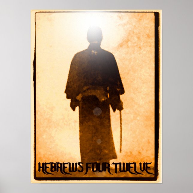 Hebrar 4:12 samurai poster (Framsidan)