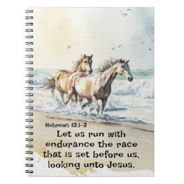 Hebrarna 12 1-2 Låt oss Springa med Endurance Bibl Anteckningsbok