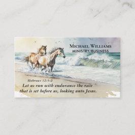 Hebrarna 12 1-2 Låt oss Springa med Endurance Bibl Visitkort
