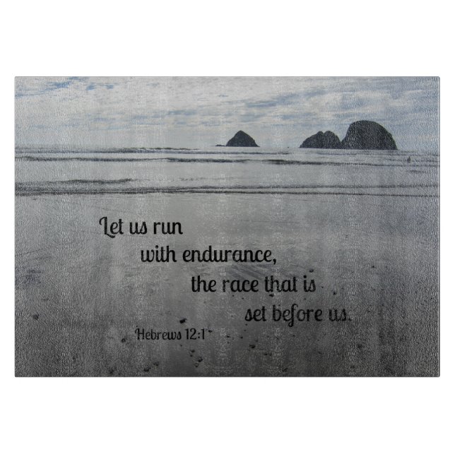 Hebrarna 12:1 Låt oss springa med uthållighet.. (Framsidan)