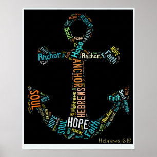 Hebré6:19 ankrar för soulaffischen poster