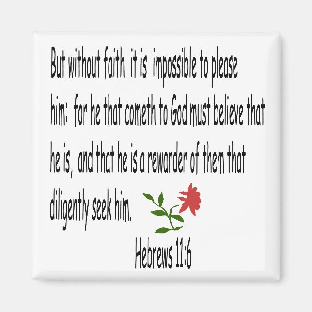 Hebrear 11:6 magnet (Framsidan)