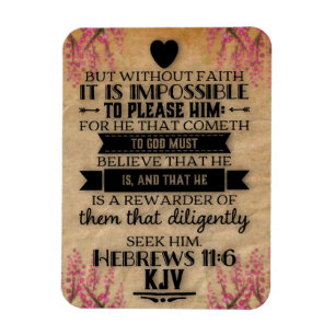Hebreerbrev 11:6 KJV Bibelvers Magnet