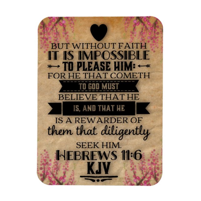 Hebreerbrev 11:6 KJV Bibelvers  Magnet (Vertikal)