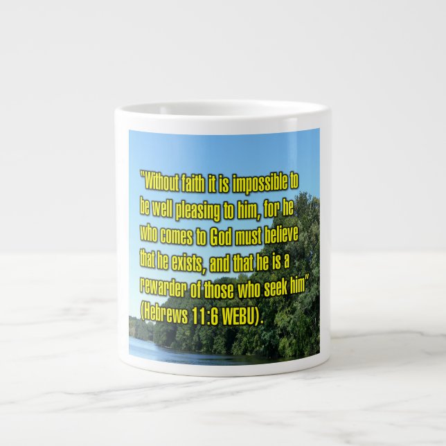 Hebreerbrev 11:6 WEBU Mug Jumbo Mugg (Framsidan)