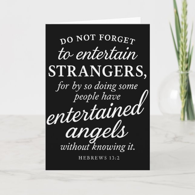 Hebreerbrev 13_2 Bibelvers Underhöll Änglar Tro  Kort (Framsida)