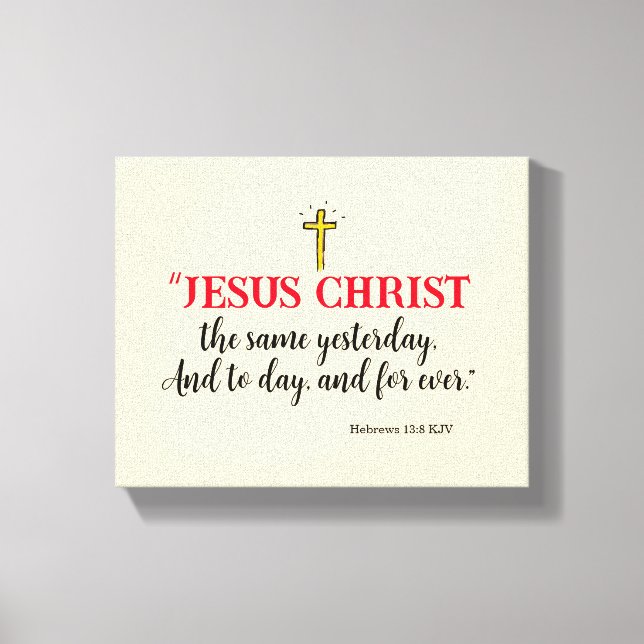 Hebreerbrev 13:8 “Jesus Kristus densamme…” Canvastryck (Framsida)