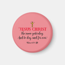 Hebreerbrev 13:8 Kristet bibelvers Magnetsköld