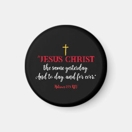 Hebreerbrev 13:8 Kristet bibelvers svart magnet