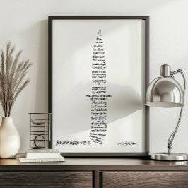 Hebreerbrev 4 12 13 Bibelvers Kalligrafi Poster