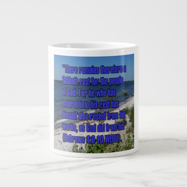 Hebreerbrev 4:9-10 WEBU Mug Jumbo Mugg (Framsidan)