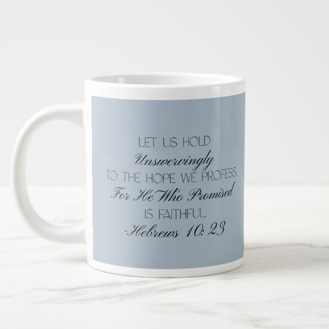 Hebreerbrevet 10:23 Hopp Bibelvers Mugg Jumbo Mugg (Vänster)