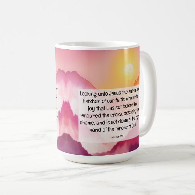 Hebreerbrevet 12:2 kaffemugg (Framsida höger)