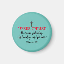 Hebreerbrevet 13:8 Kristet bibelvers Magnetsköld