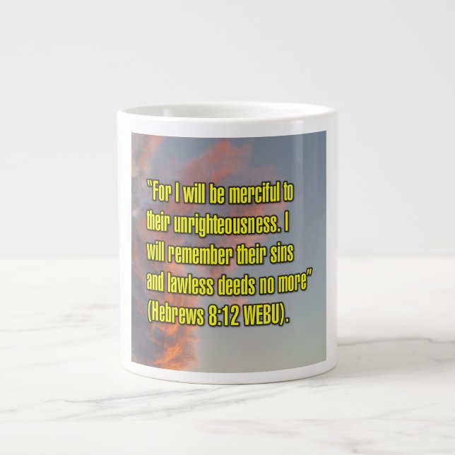Hebreerbrevet 8:12 WEBU Mugg Jumbo Mugg (Framsidan)