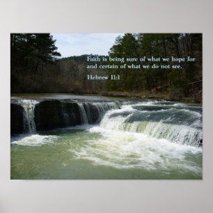 Hebréisk 11:1vattenfall poster