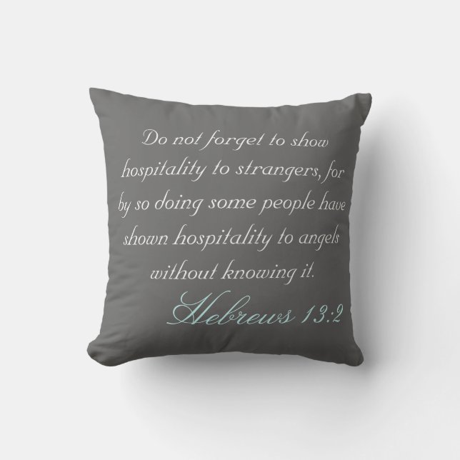 Hebréisk 13:2 kudde (Framsida)