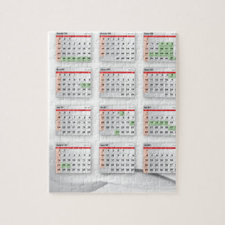 Hebréisk engelsk kalender 2016-2017 pussel