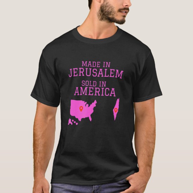 Hebreisk israelielit tillverkad i Jerusalem såld i T Shirt (Framsida)