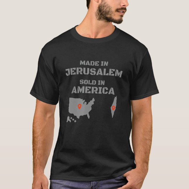 Hebreisk israelielit tillverkad i Jerusalem såld i T Shirt (Framsida)