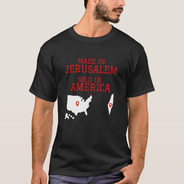Hebreisk israelielit tillverkad i Jerusalem såld i T Shirt (Framsida)
