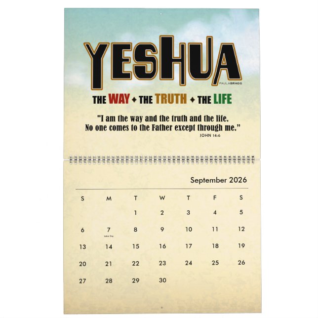 Hebréisk judisk känd kristen Messiah för YESHUA Kalender (Sep 2026)