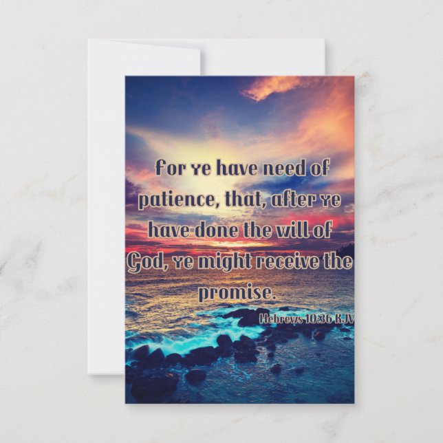Hebreiska 10:36 KJV Bible Verse Pic Greeting Card Kort (Framsida)