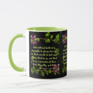 Hebreiska 11:6 KJV Bible Verse Pic Two-Tone Mugg