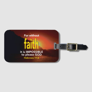Hebreiska 11:6 UTAN FAITH Christian Luggage Bagagebricka