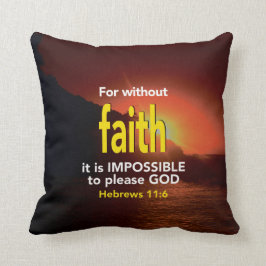 Hebreiska 11:6 UTAN FAITH Christian Scripture Kudde