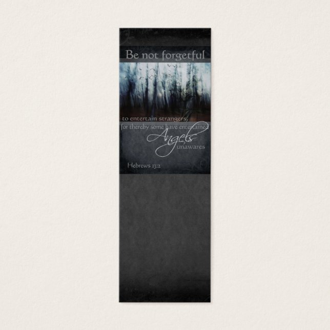 Hebreiska 13:2-angelcitat litet visitkort (Framsidan)