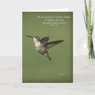 Hebreiska 13:2 Hummingbird Greeting Card-inspirati Kort
