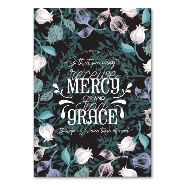 Hebreiska 4:16 citerar svarta över bordsnummer (Framsidan)