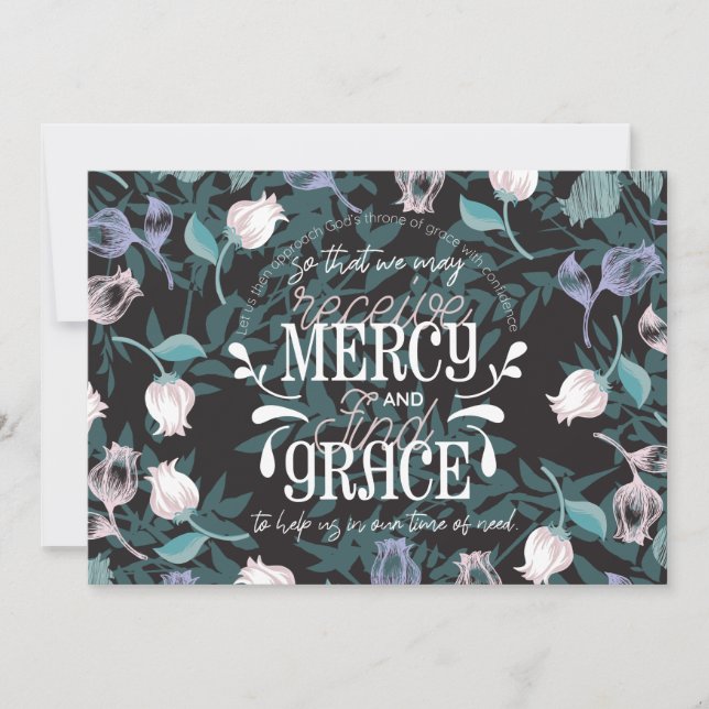 Hebreiska 4:16 citerar svarta över tack kort (Framsida)