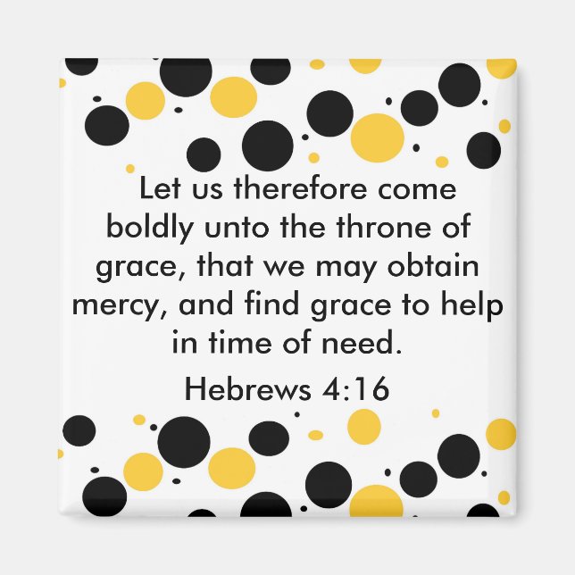 Hebreiska 4:16 magnet (Framsidan)
