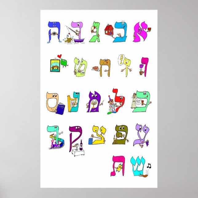 Hebreiska alfabet - Poster (Framsidan)