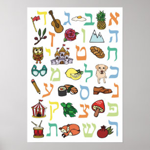 Hebreiska alfabet Poster