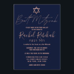 Hebreiska enkla Ro Guld Burgundy Red Bat mitzvah Inbjudningar<br><div class="desc">Den här eleganten, minimalistiska och chicens Bat mitzvah inbjudan är perfektens val för din dotter på hennes speciella dag. Den har en enkel och modern formgivning för faux-guld med typografi med stjärnan David på marin blå bakgrund. Det visningar också anpassningsbar- typografi av ditt barns hebreiska namn. Det är en vacker...</div>